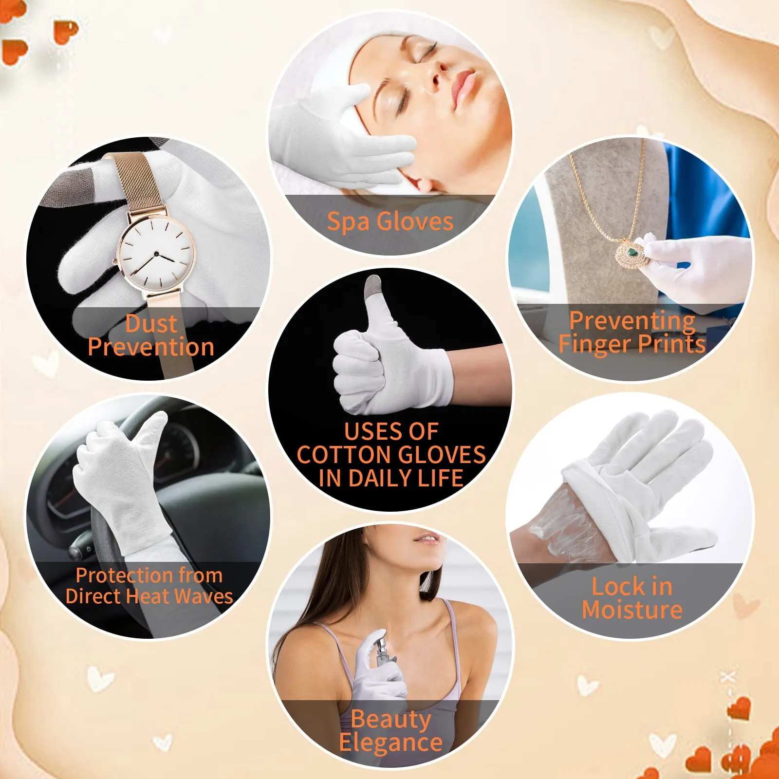 1 Pairs Medium Touch Screen Moisturizing Gloves White Cotton Moisturizing Gloves for OverNight Bedtime Heal Eczema Sleeping Lotion Hand Spa Treatment Gloves Repair Rough Cracked Dry Chapped Hands Skin 1 pair