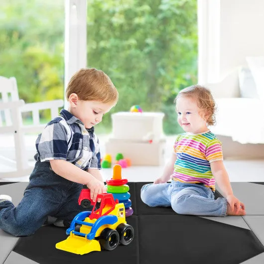 10' x 4' x 2" Folding Exercise Mat with Hook and Loop Fasteners-Gray