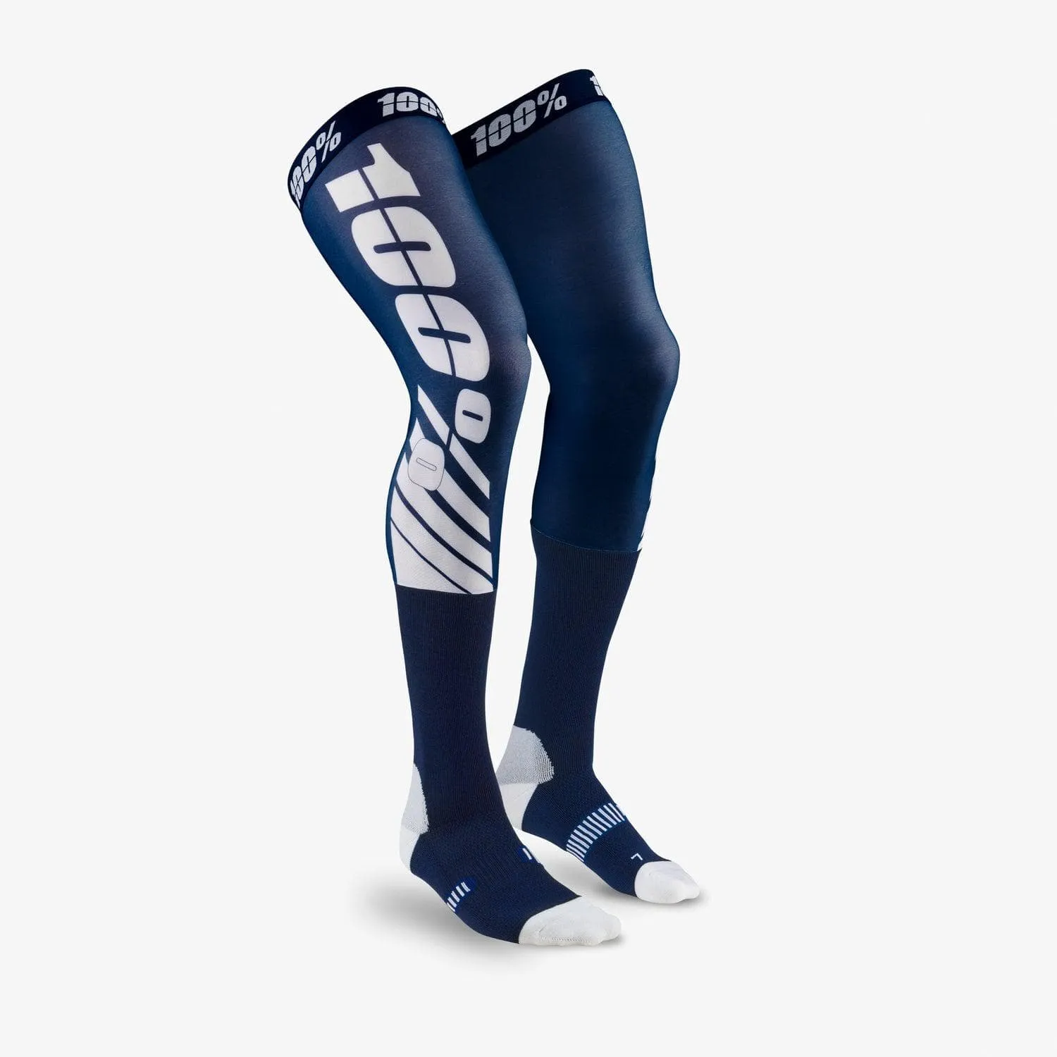 100% REV MX Knee Brace Socks Flash Navy S/M