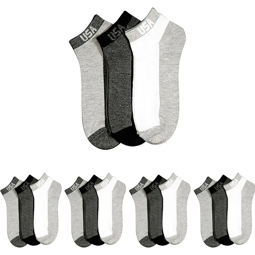 12 Pair Mens Ankle Low Cut Crew Socks Size 10-13 Quarter Sport Dozen Black