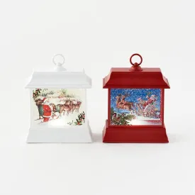 180 Degrees Village Santa & Sleigh Lantern