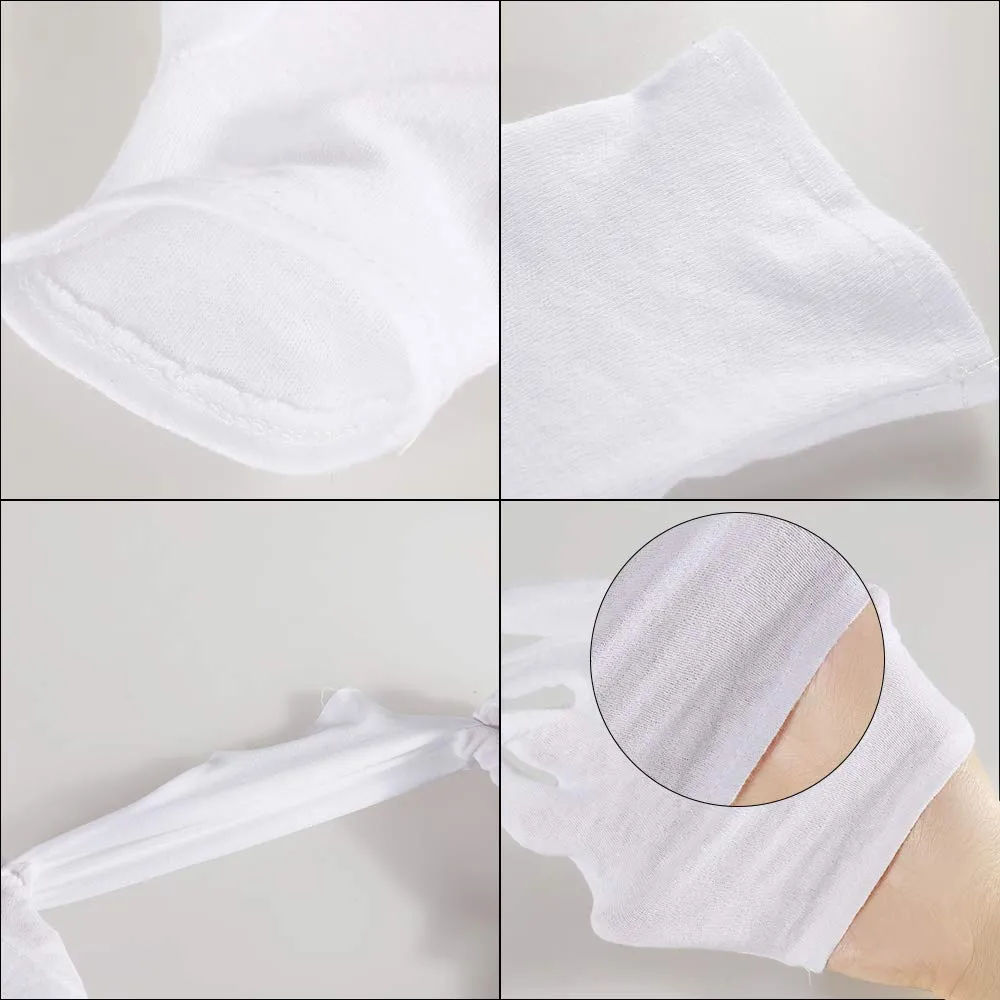 4 Pairs Moisturising Gloves and 4 Pairs Socks Nabance Moisturising Cotton Gloves Moisture Socks White Hand Gloves for Dry Hands Skin Care and Foot Spa(8 pairs/16pcs) 16 Count (Pack of 1)