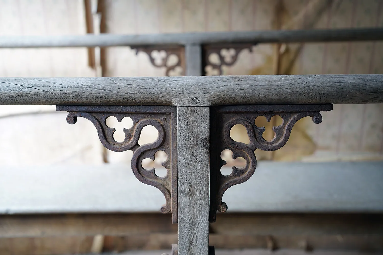 A Good Pair of c.1900 French Gothic Revival Oak Benches