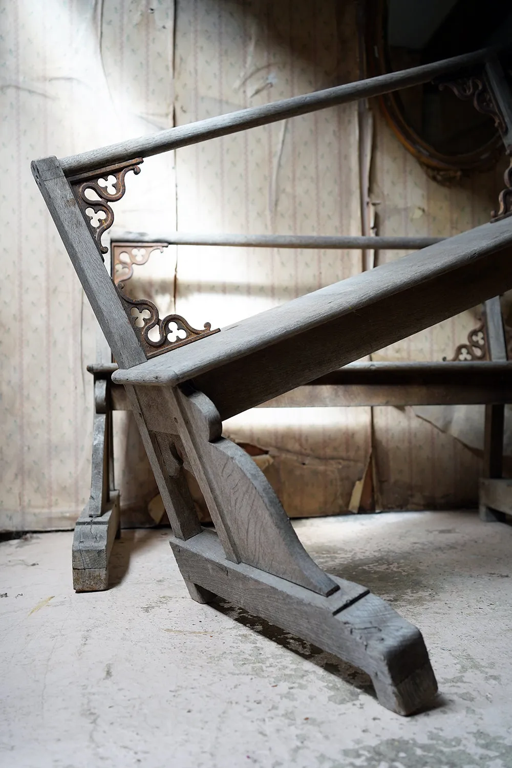 A Good Pair of c.1900 French Gothic Revival Oak Benches