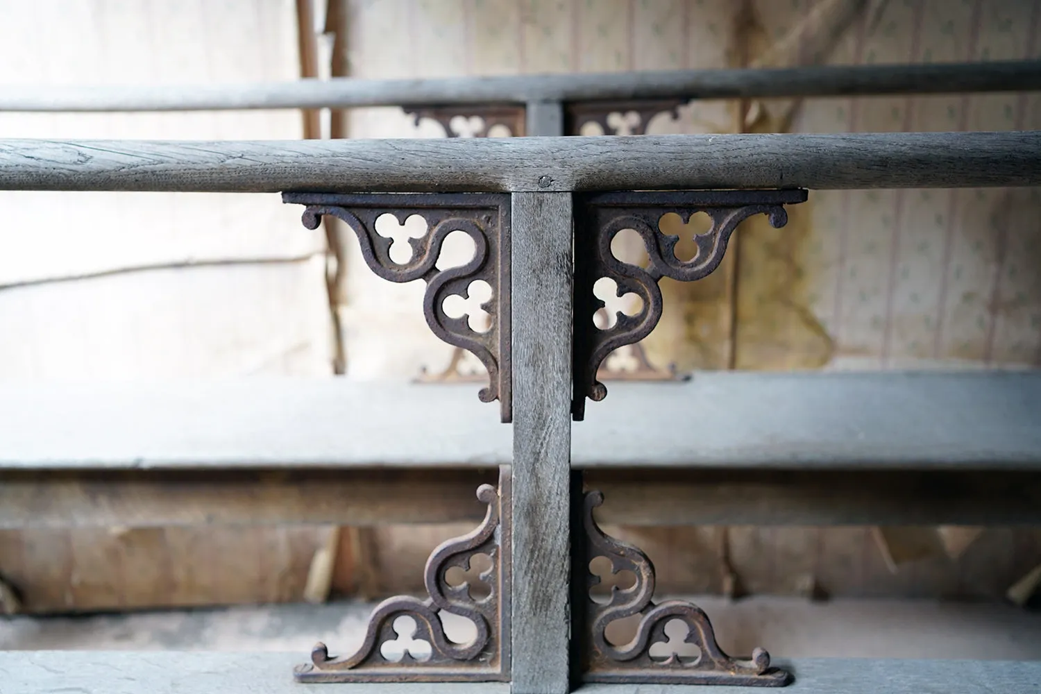 A Good Pair of c.1900 French Gothic Revival Oak Benches