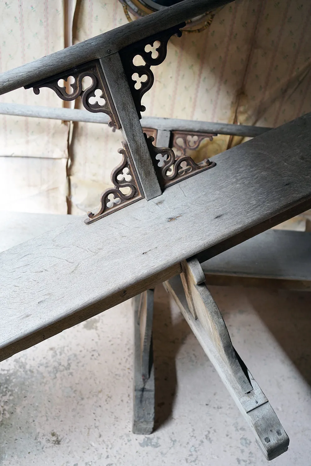 A Good Pair of c.1900 French Gothic Revival Oak Benches