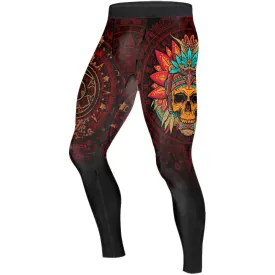 Aztec Eagle Warrior Men's Compression Leggings