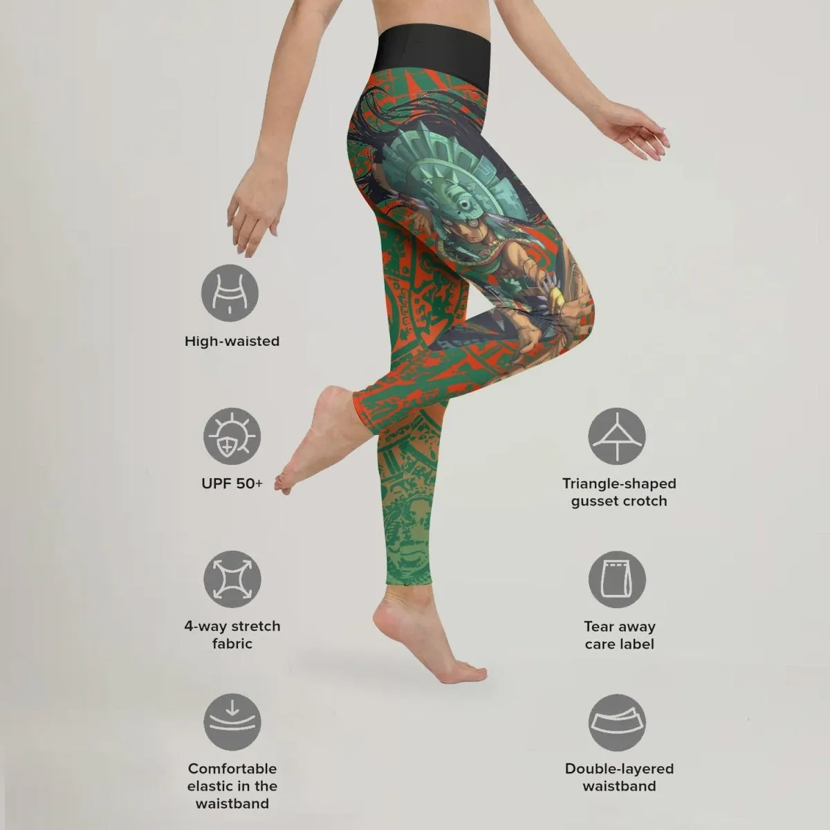 Aztec Iguana Warrior Leggings