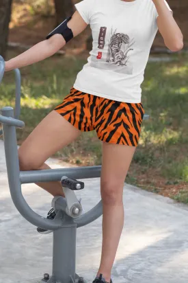 Bengal Tiger Stripe Women's Short Shorts