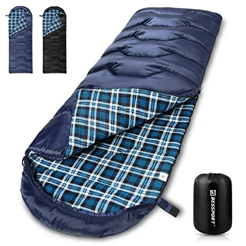 Bessport Flannel Lined Sleeping Bag Winter | 18℉ Extreme Season