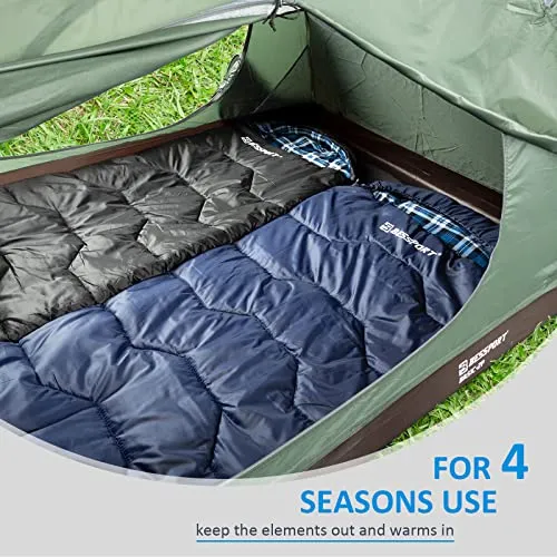 Bessport Flannel Lined Sleeping Bag Winter | 18℉ Extreme Season