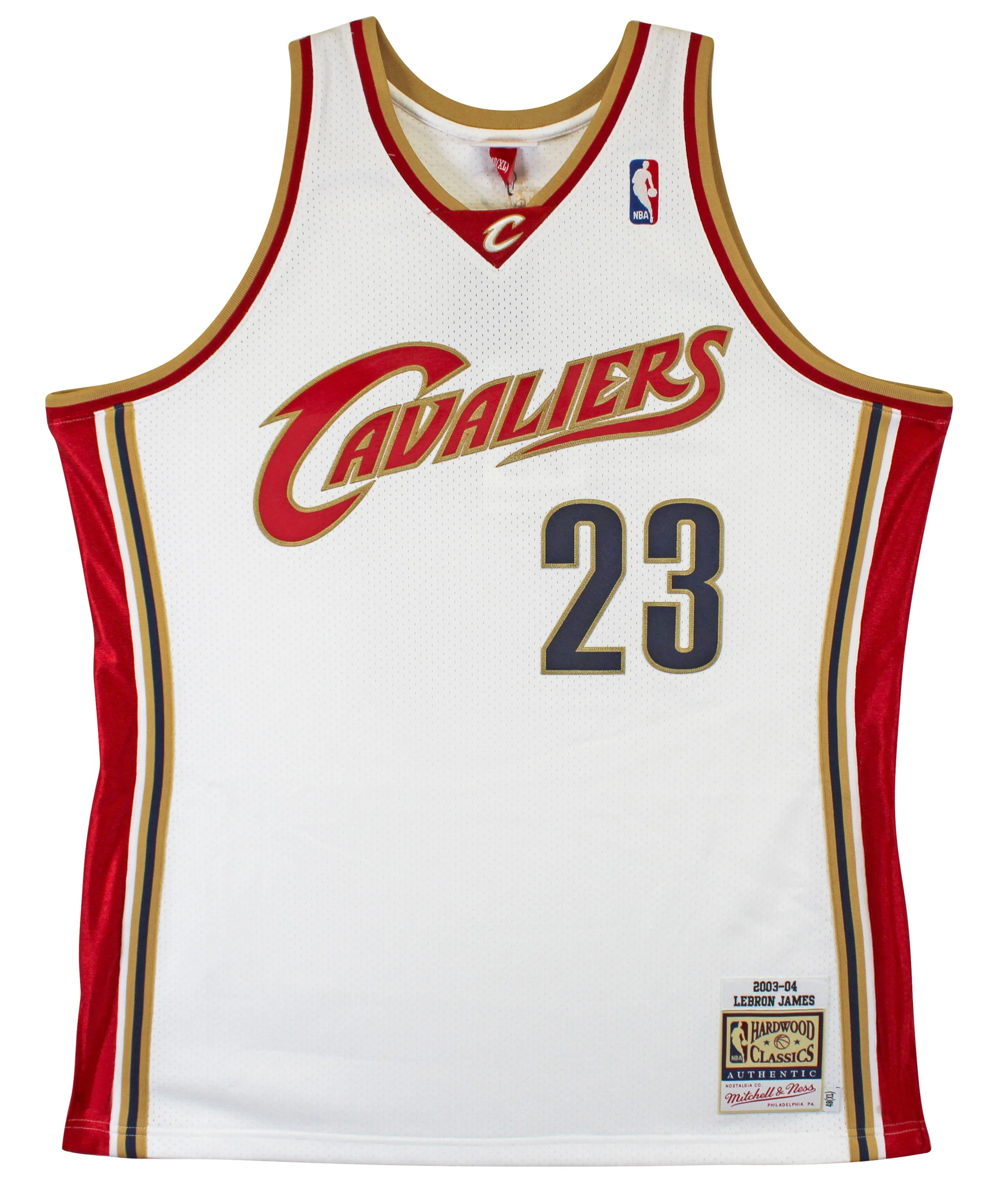Cavaliers LeBron James Signed White 2003 M&N HWC Authentic Jersey UDA #BAK07234