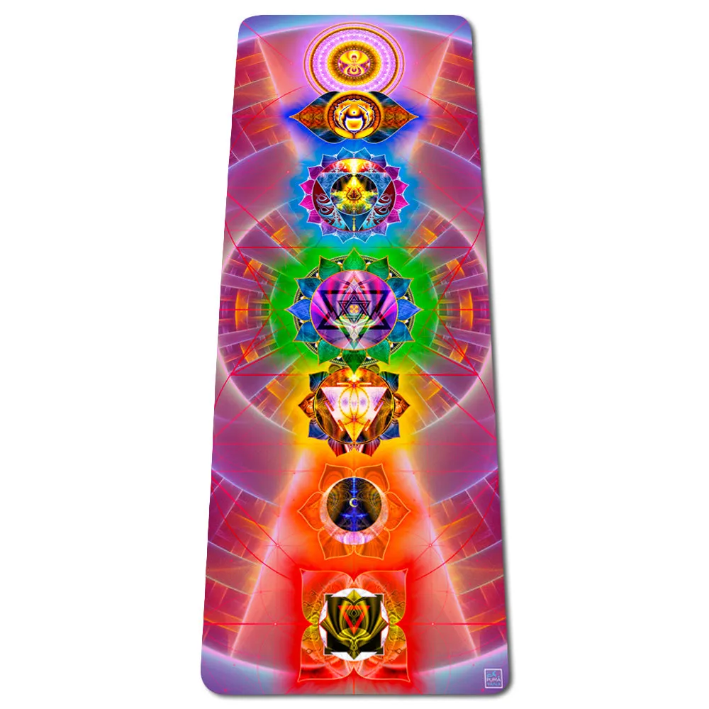 Chakra Yoga Mat | Natural | Best Hot Yoga Mat | 7 Chakras