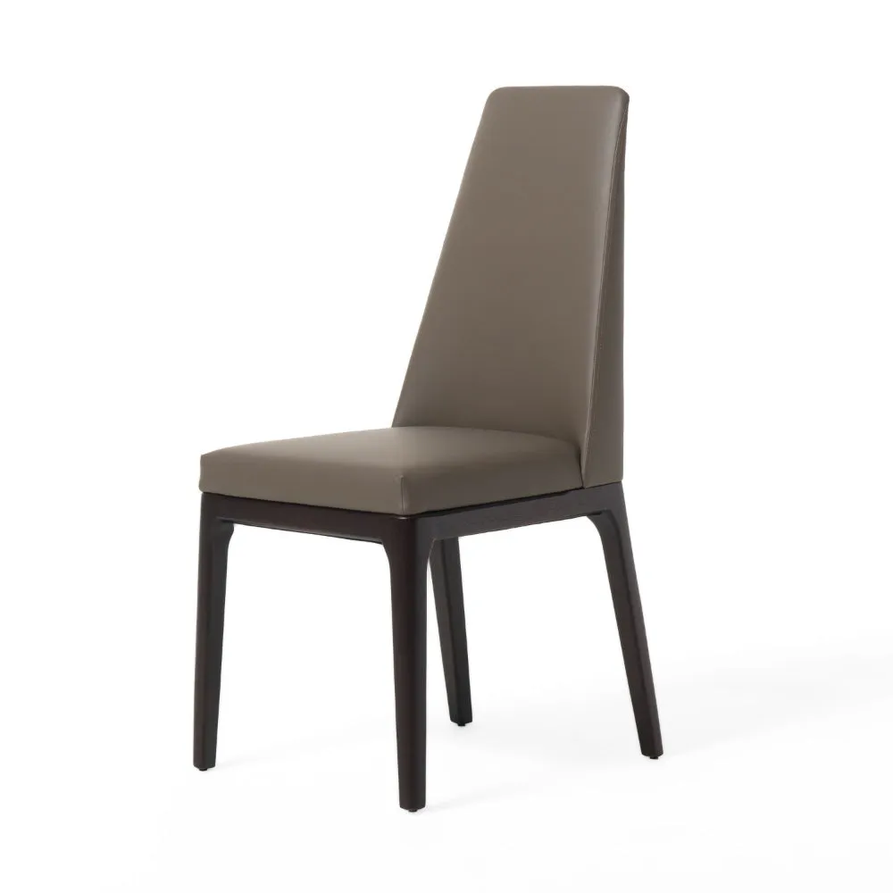 Cid Cino 19 Inch Side Dining Chair Set of 2, Brown and Gray Faux Leather By Casagear Home