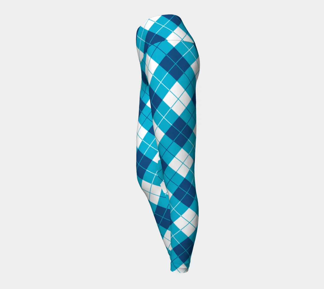 Classic Blue Argyle Yoga Leggings