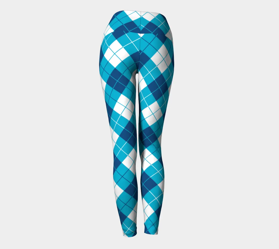 Classic Blue Argyle Yoga Leggings
