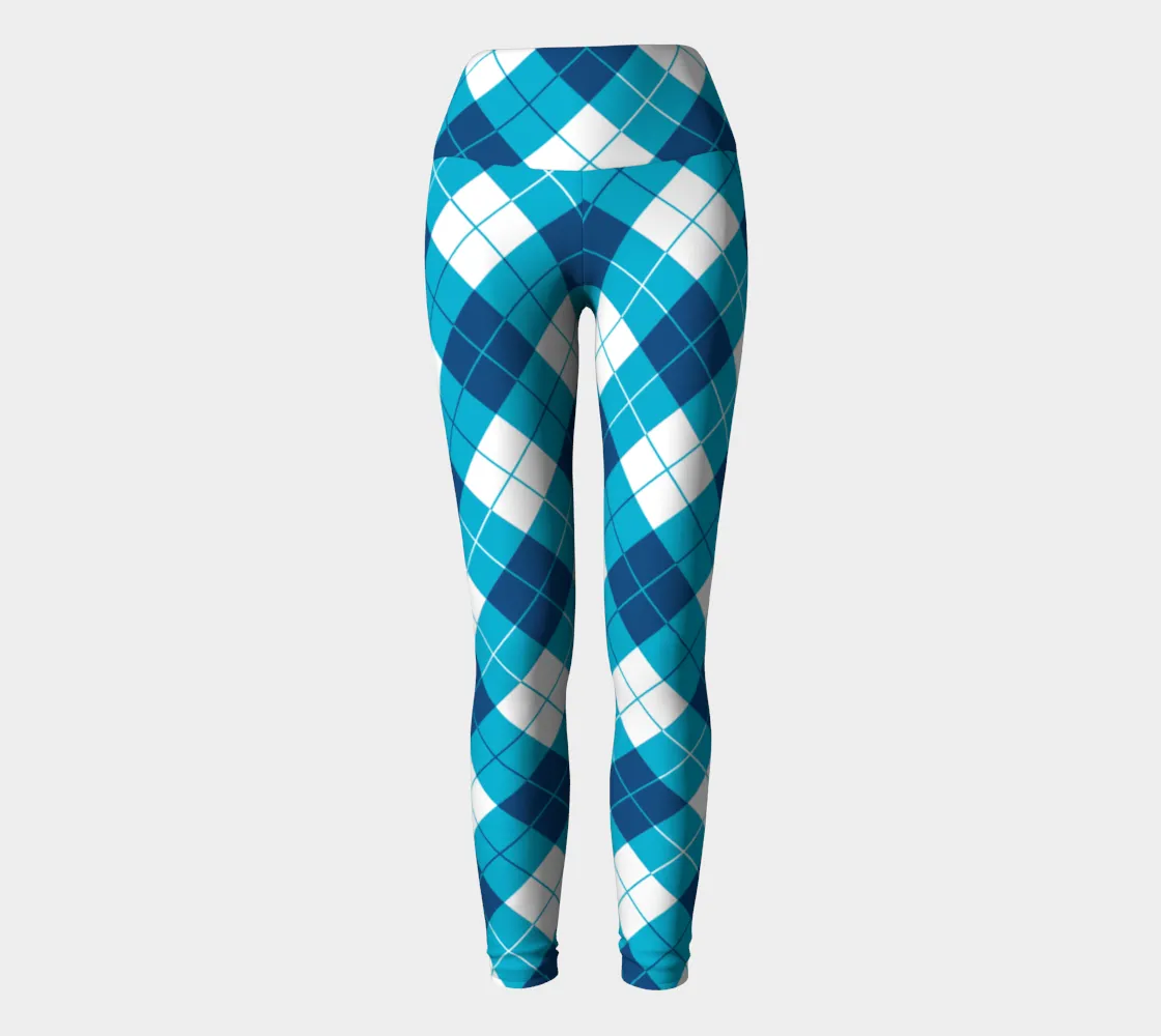 Classic Blue Argyle Yoga Leggings
