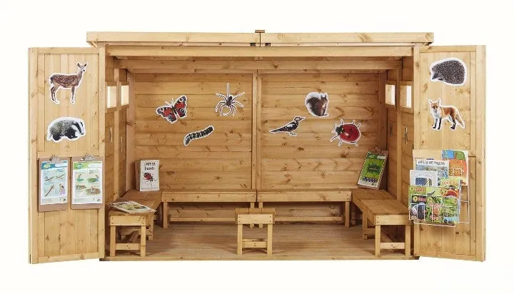 Community Cabin Benches - 6 Wooden Benches & 1 Stool