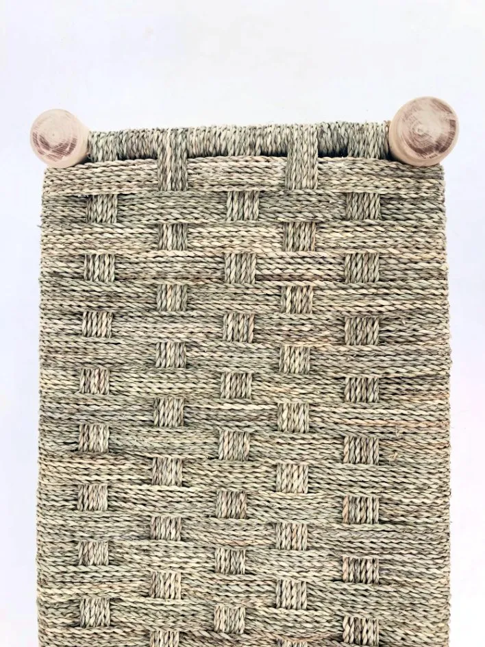 CROSS WOVEN WICKER BENCH