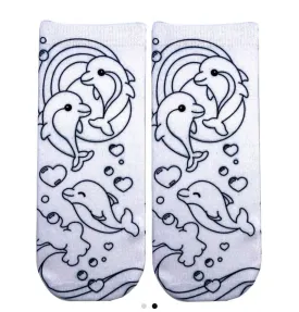 Dolphin Love Coloring Socks