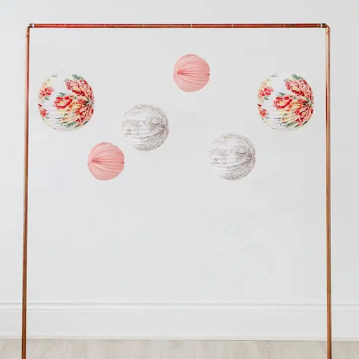 Floral Print Paper Lantern Assortment (Set of 3)