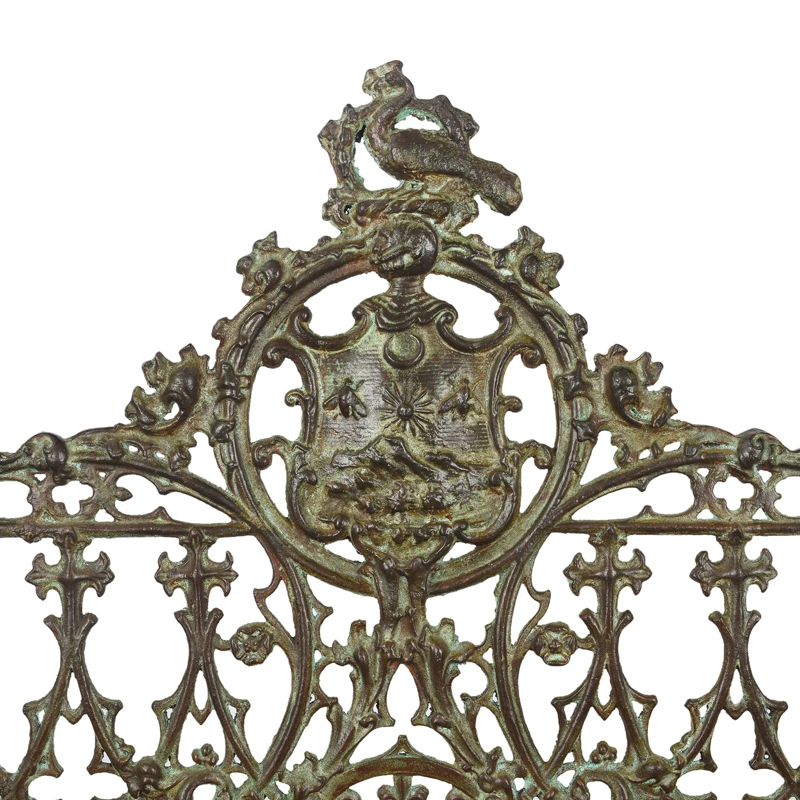 Gothic Cast Iron Garden Bench - Coalbrookdale Style