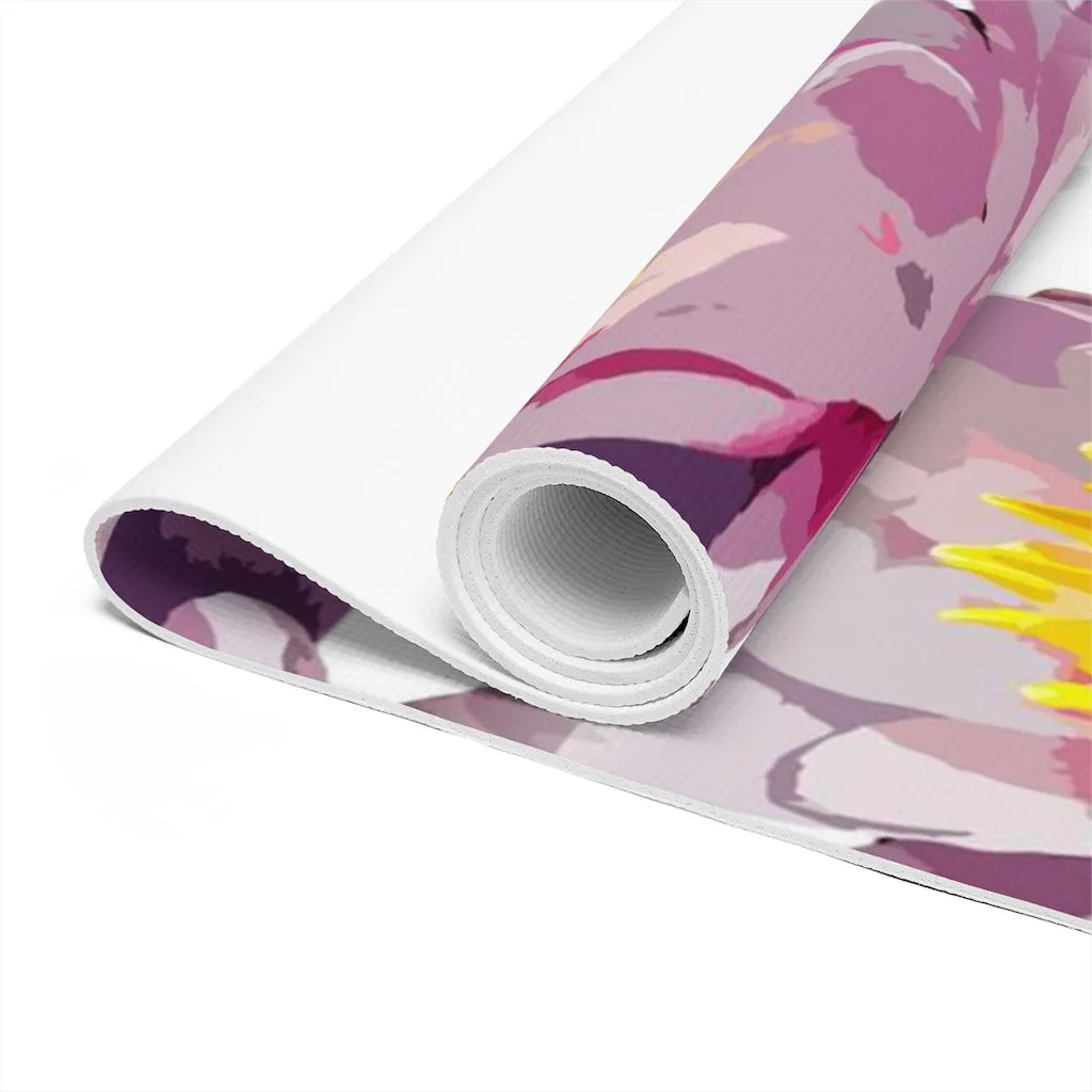 Gray & Lilac Floral Foam Yoga Mat