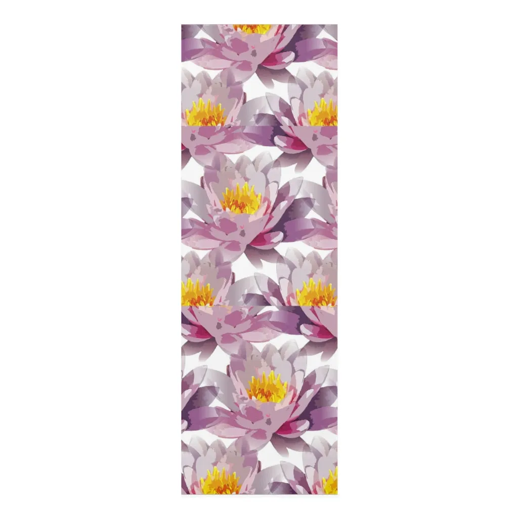 Gray & Lilac Floral Foam Yoga Mat