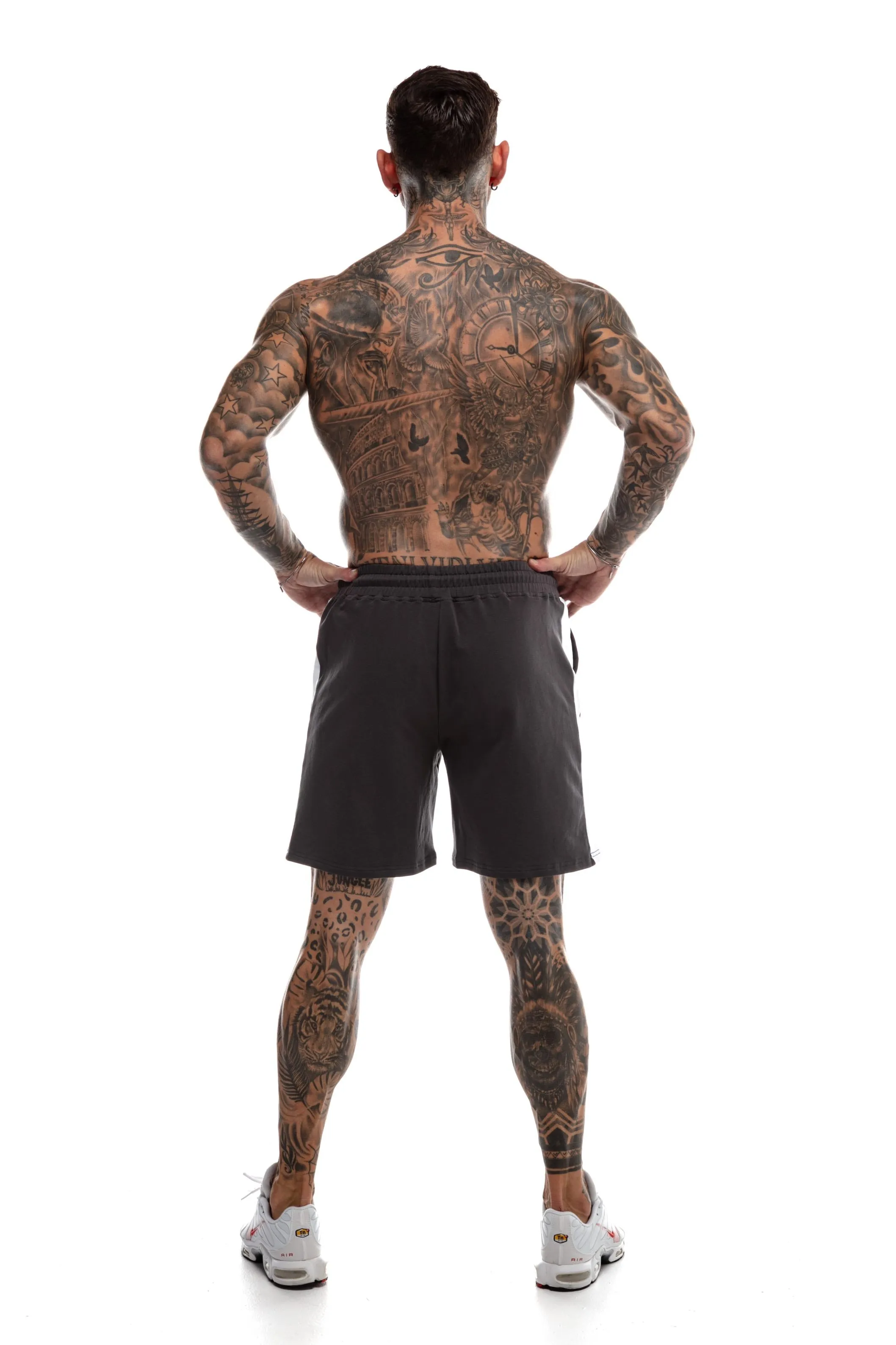 GymFreak Mens Icon Range Shorts - Charcoal - 7 inch