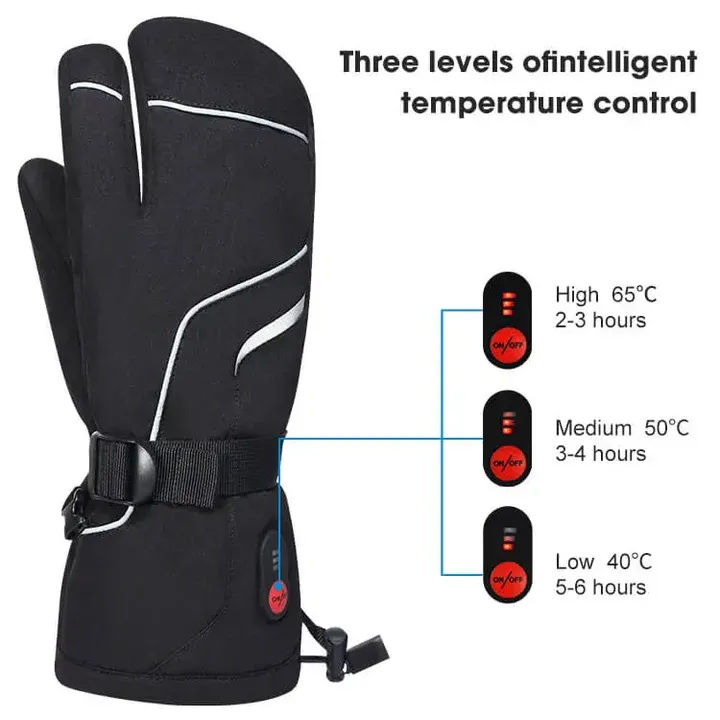 Heated Motorcycle Gloves - Double Heated Wires for Winter Comfort