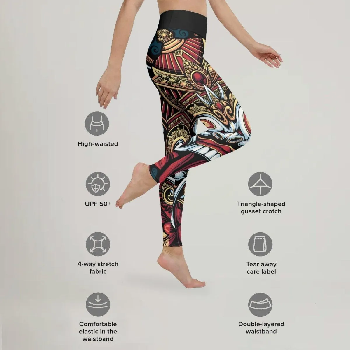 Japanese Weird Samurai Helmet Leggings