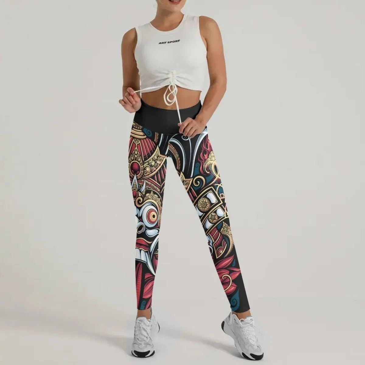 Japanese Weird Samurai Helmet Leggings