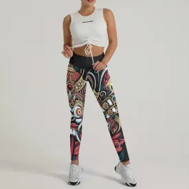 Japanese Weird Samurai Helmet Leggings