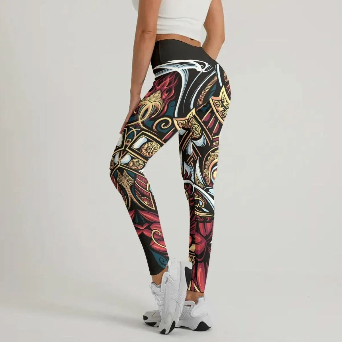 Japanese Weird Samurai Helmet Leggings