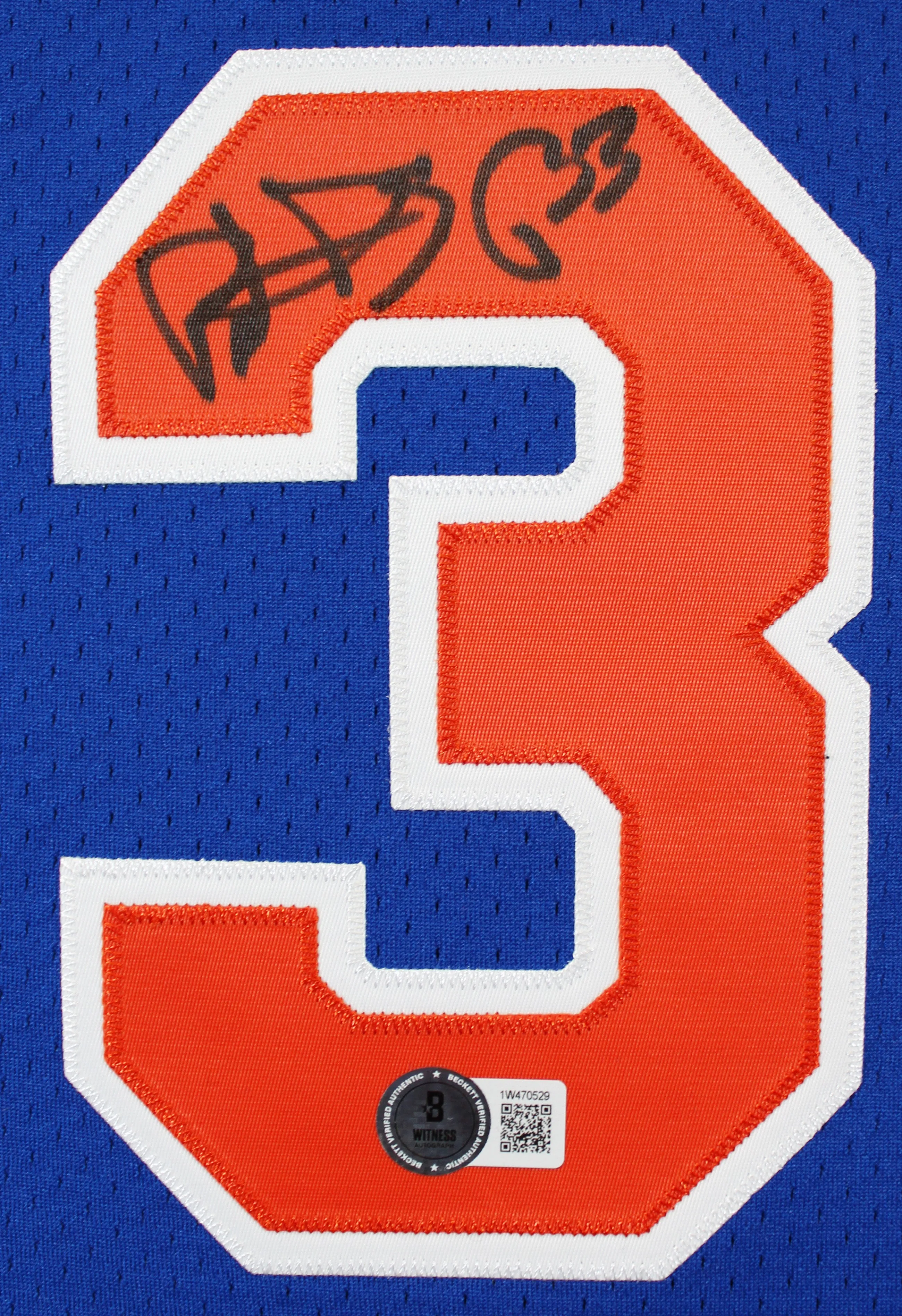 Knicks Patrick Ewing Signed Blue M&N 1998-99 HWC Authentic Jersey BAS #1W470529