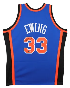 Knicks Patrick Ewing Signed Blue M&N 1998-99 HWC Authentic Jersey BAS #1W470529