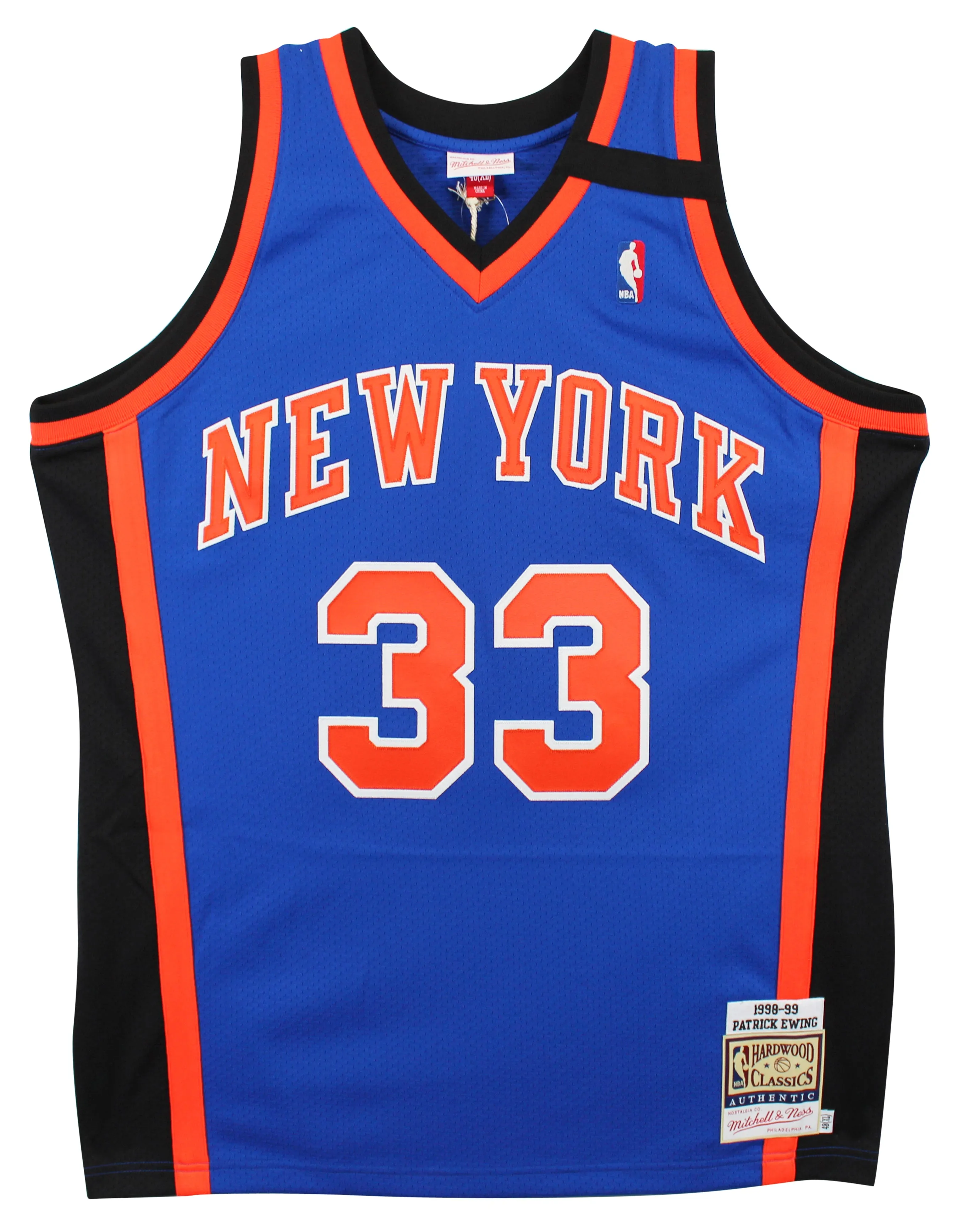 Knicks Patrick Ewing Signed Blue M&N 1998-99 HWC Authentic Jersey BAS #1W470529