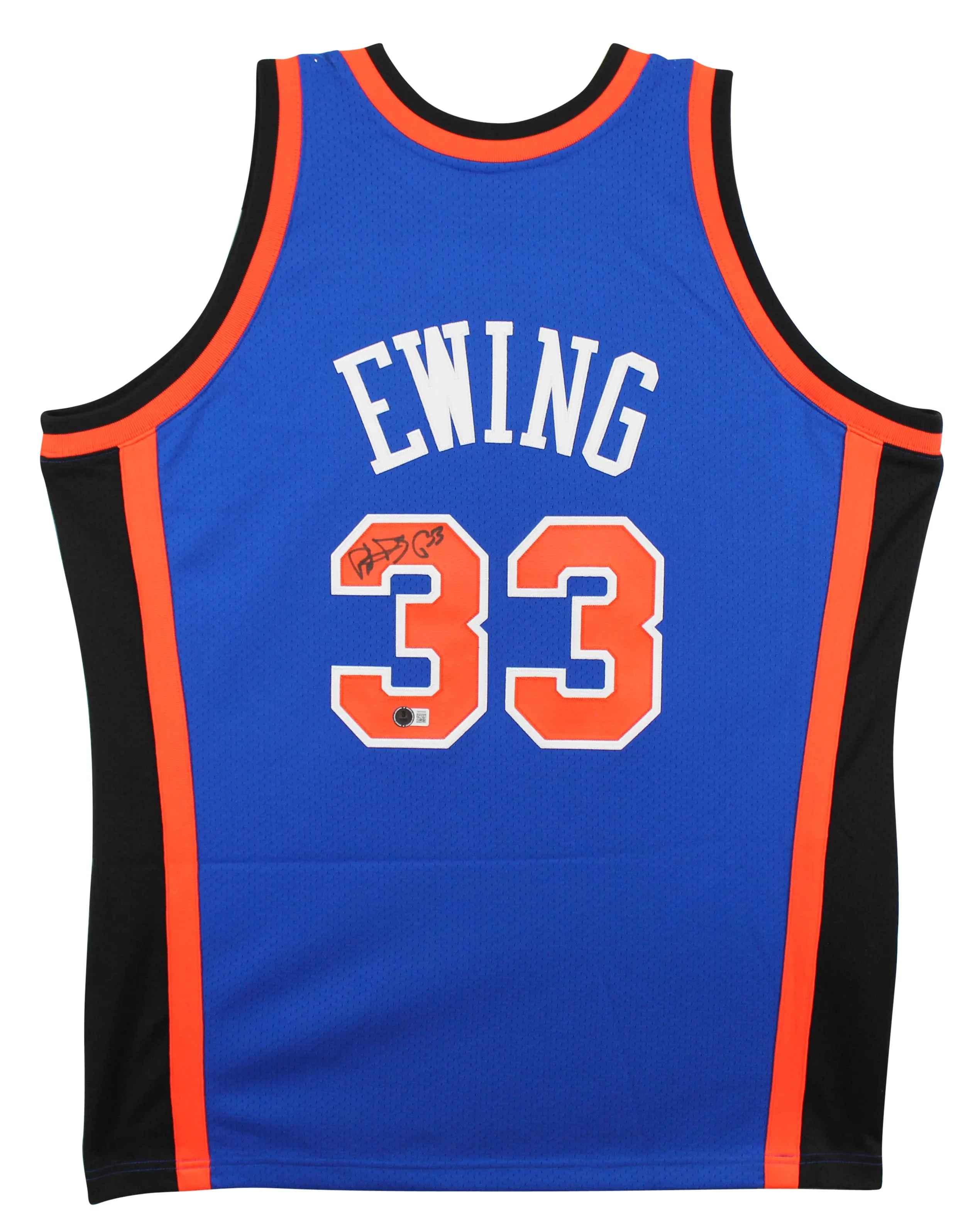 Knicks Patrick Ewing Signed Blue M&N 1998-99 HWC Authentic Jersey BAS #1W470529