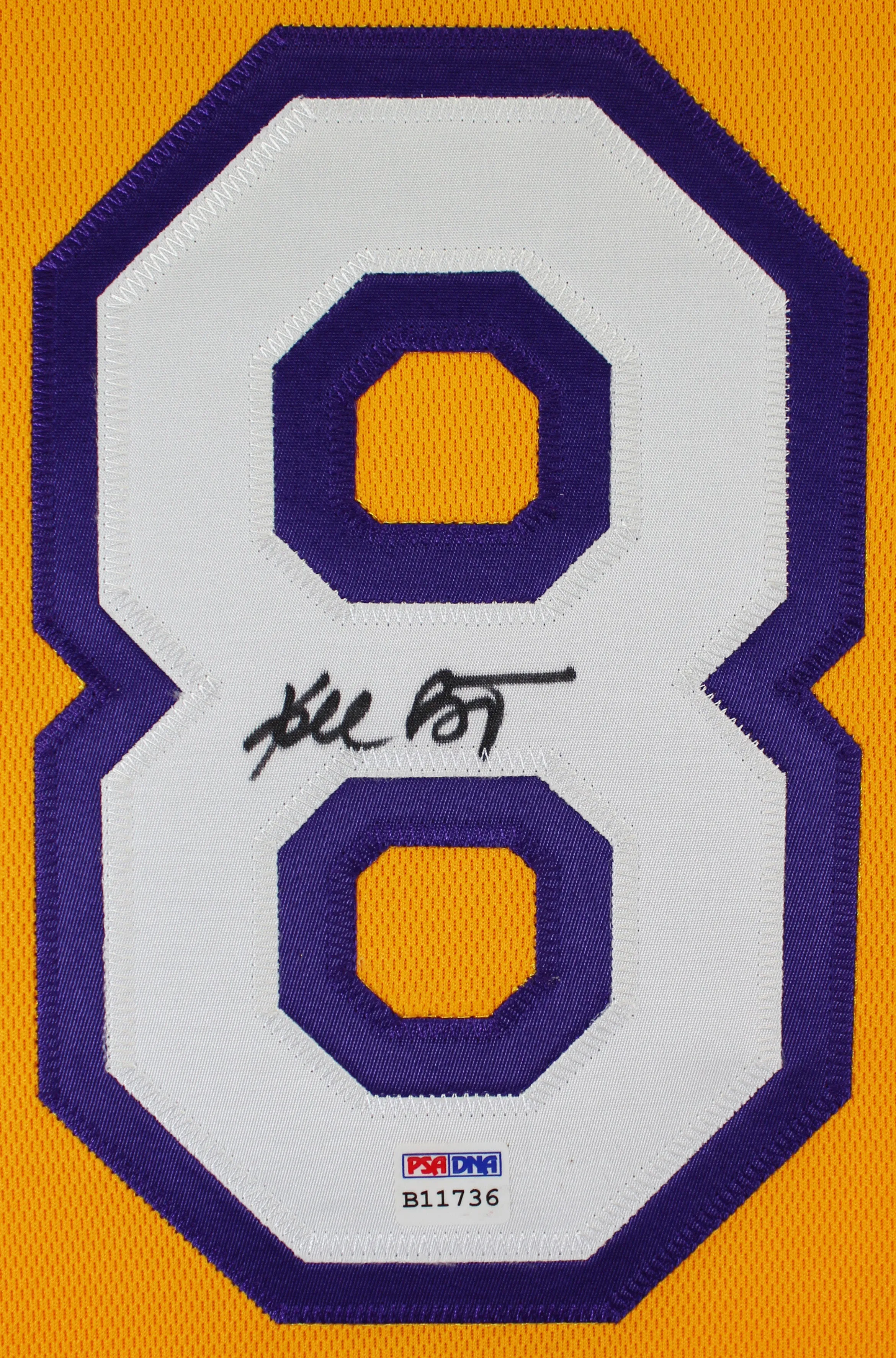 Lakers Kobe Bryant Signed Yellow M&N 1999-01 HWC Authentic Jersey PSA #B11736