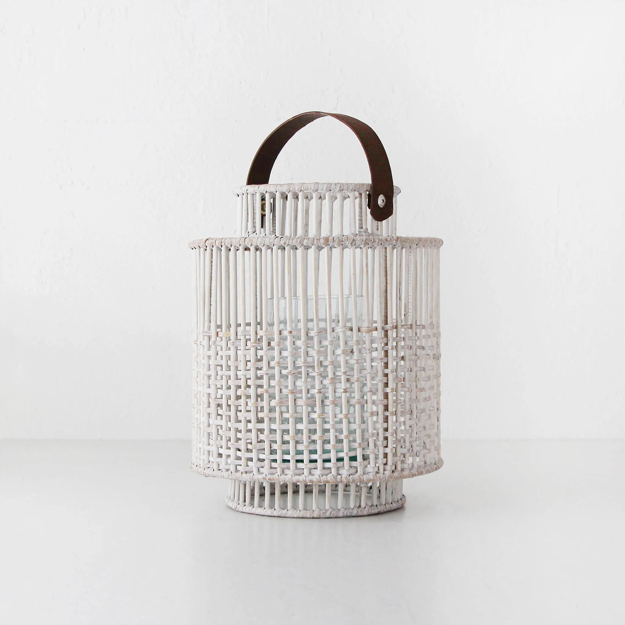LE PORTIV RATTAN LANTERN BUNDLE X2  |  LARGE  |  WHITE WASH RATTAN