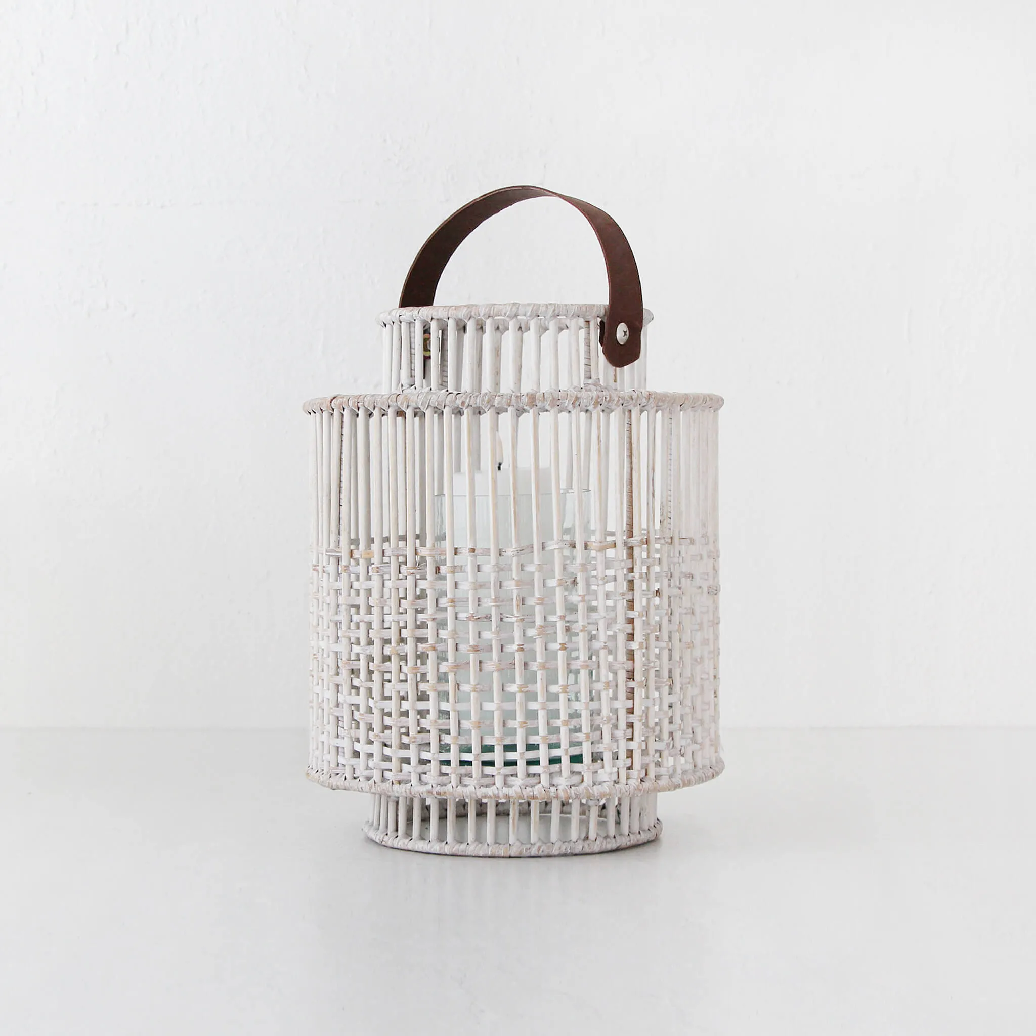 LE PORTIV RATTAN LANTERN BUNDLE X2  |  LARGE  |  WHITE WASH RATTAN