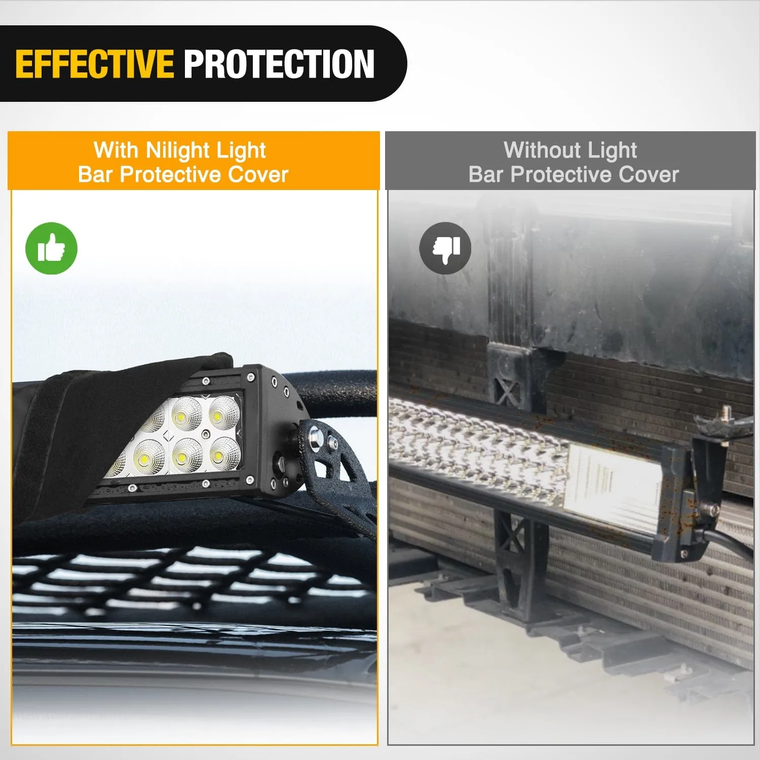 LED Light Bar Cover 22 Inches Black Nylon Protective Sleeve Universal Fit Straight and Curved Bar Waterproof Dustproof Scratch-Proof Light Cover for Driving Off Road Lights
