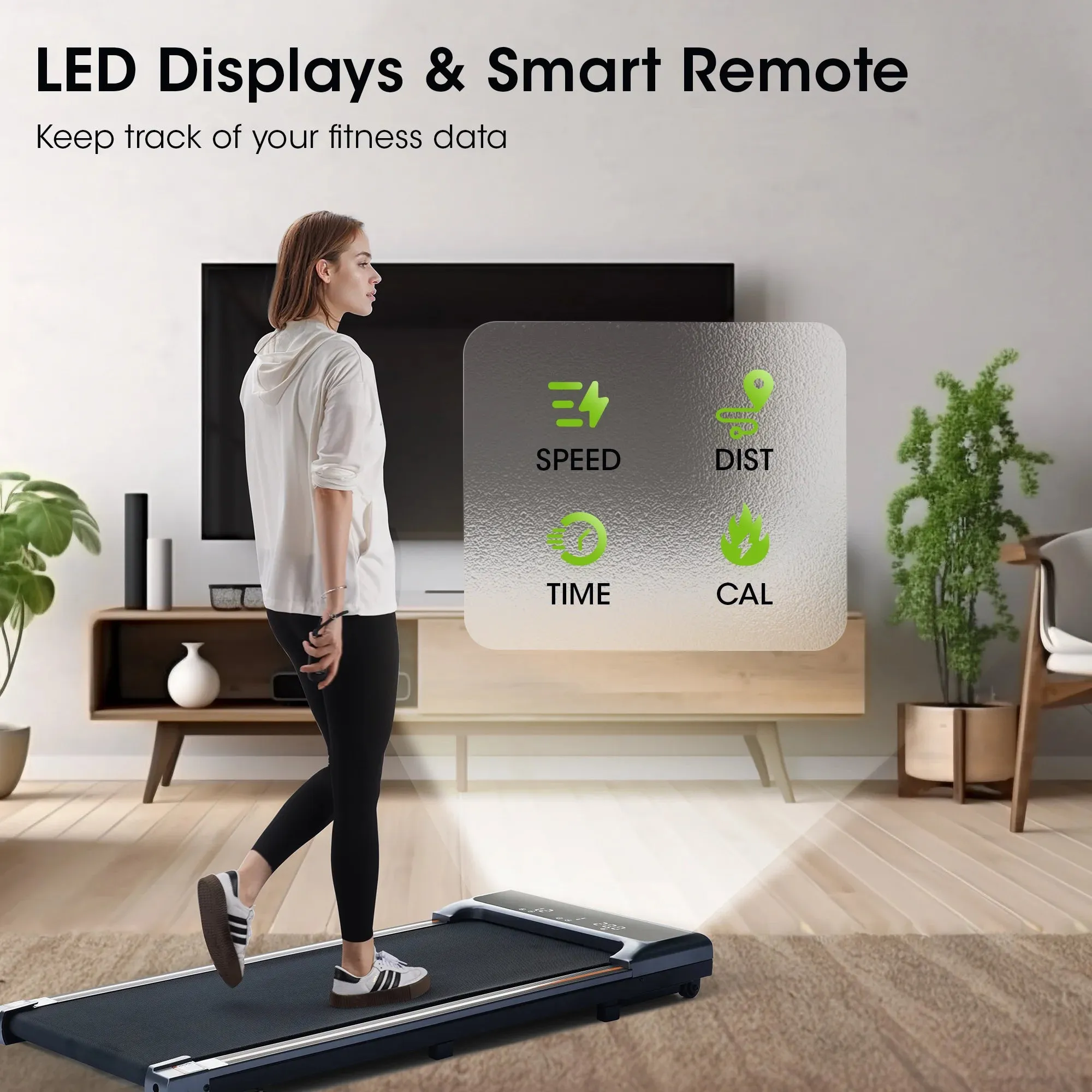 Lightweight & Under Desk Treadmill with Remote