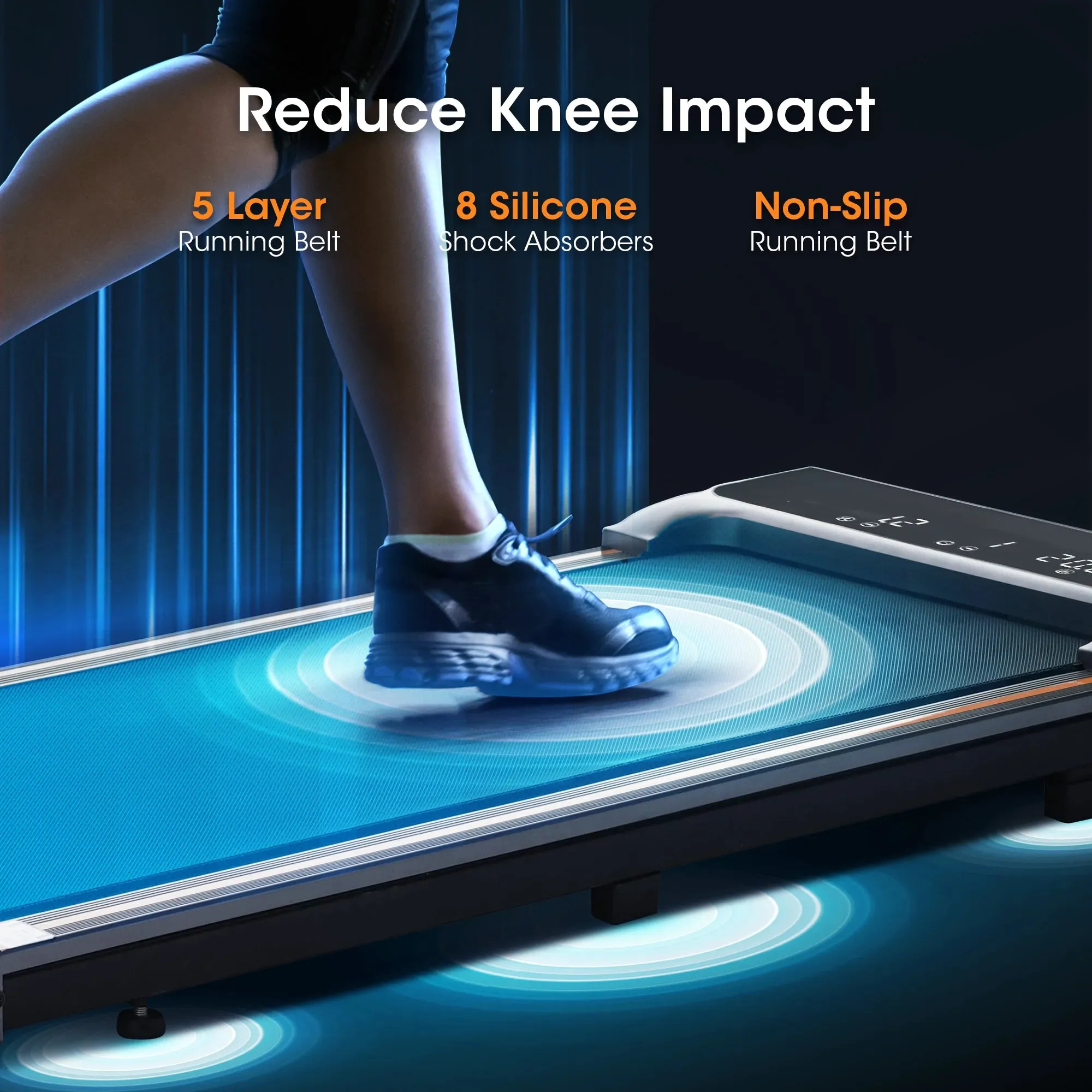 Lightweight & Under Desk Treadmill with Remote