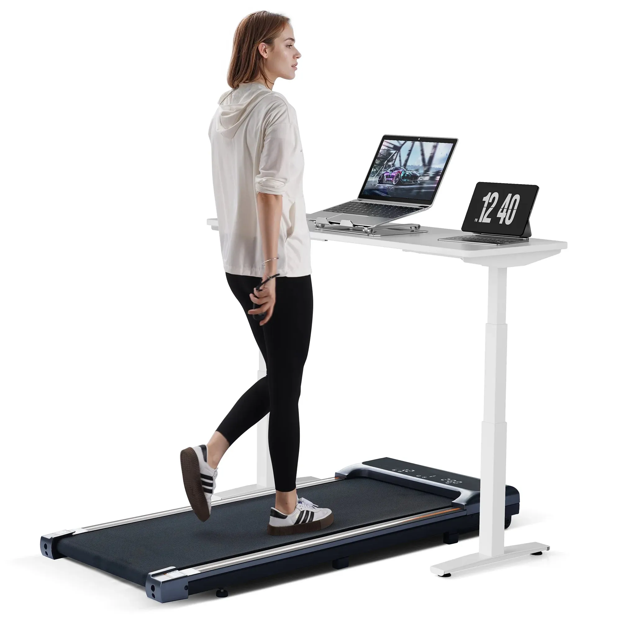 Lightweight & Under Desk Treadmill with Remote
