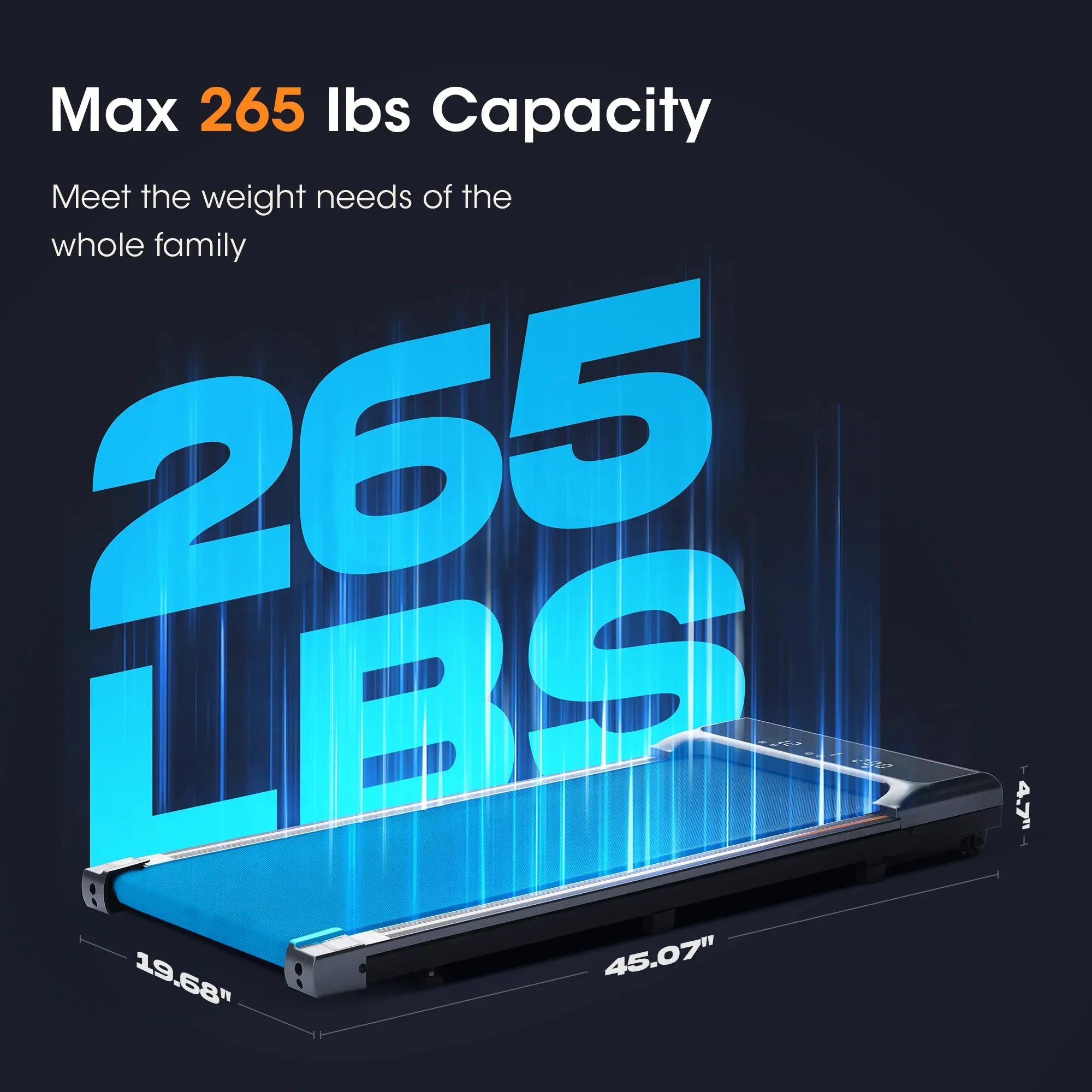 Lightweight & Under Desk Treadmill with Remote