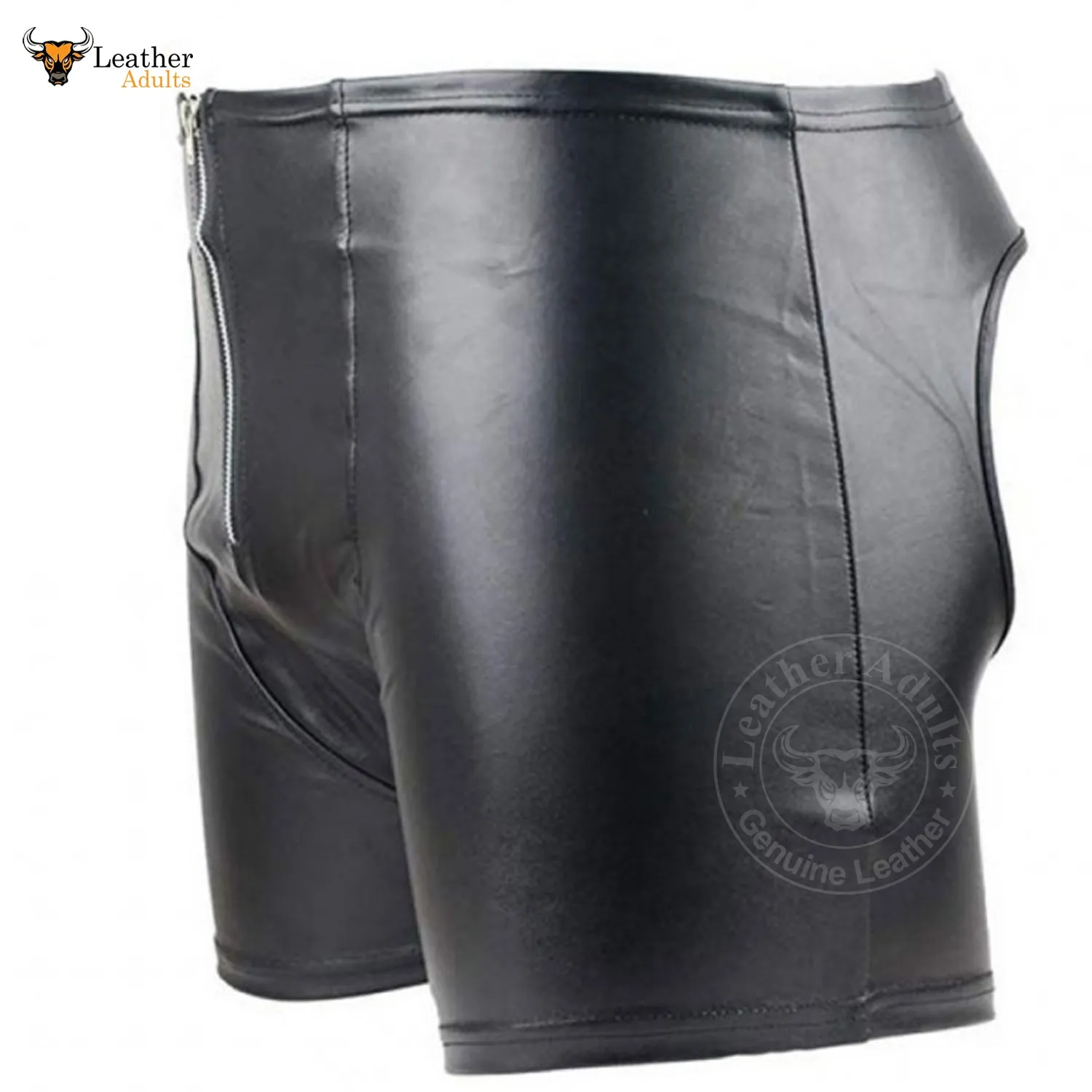 Mens Real Lambskin Soft Leather Backless Shorts Back Open Shorts Gay Shorts