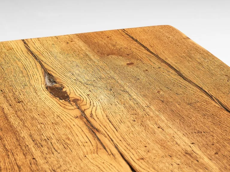 Mobichalet Brutalist Table and Benches in Warm Blond Oak