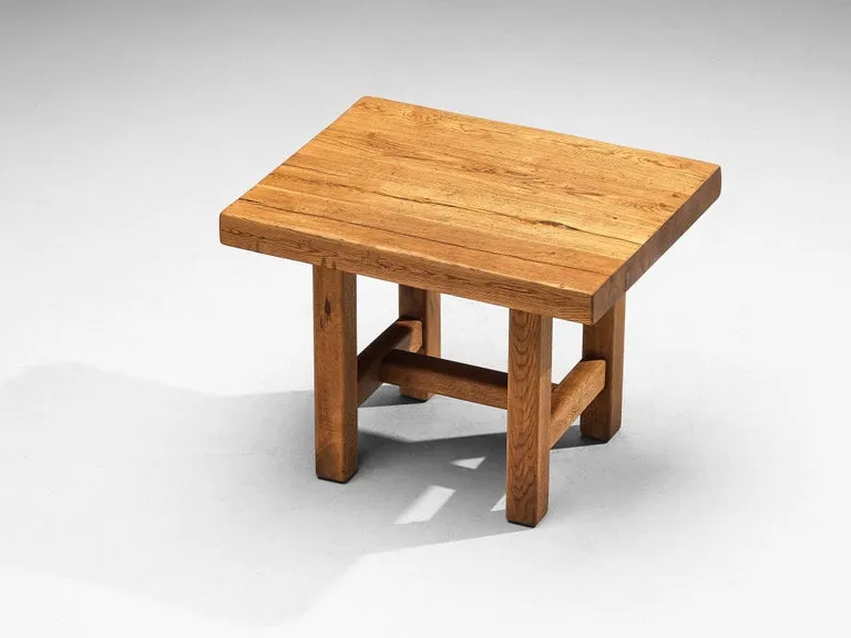 Mobichalet Brutalist Table and Benches in Warm Blond Oak