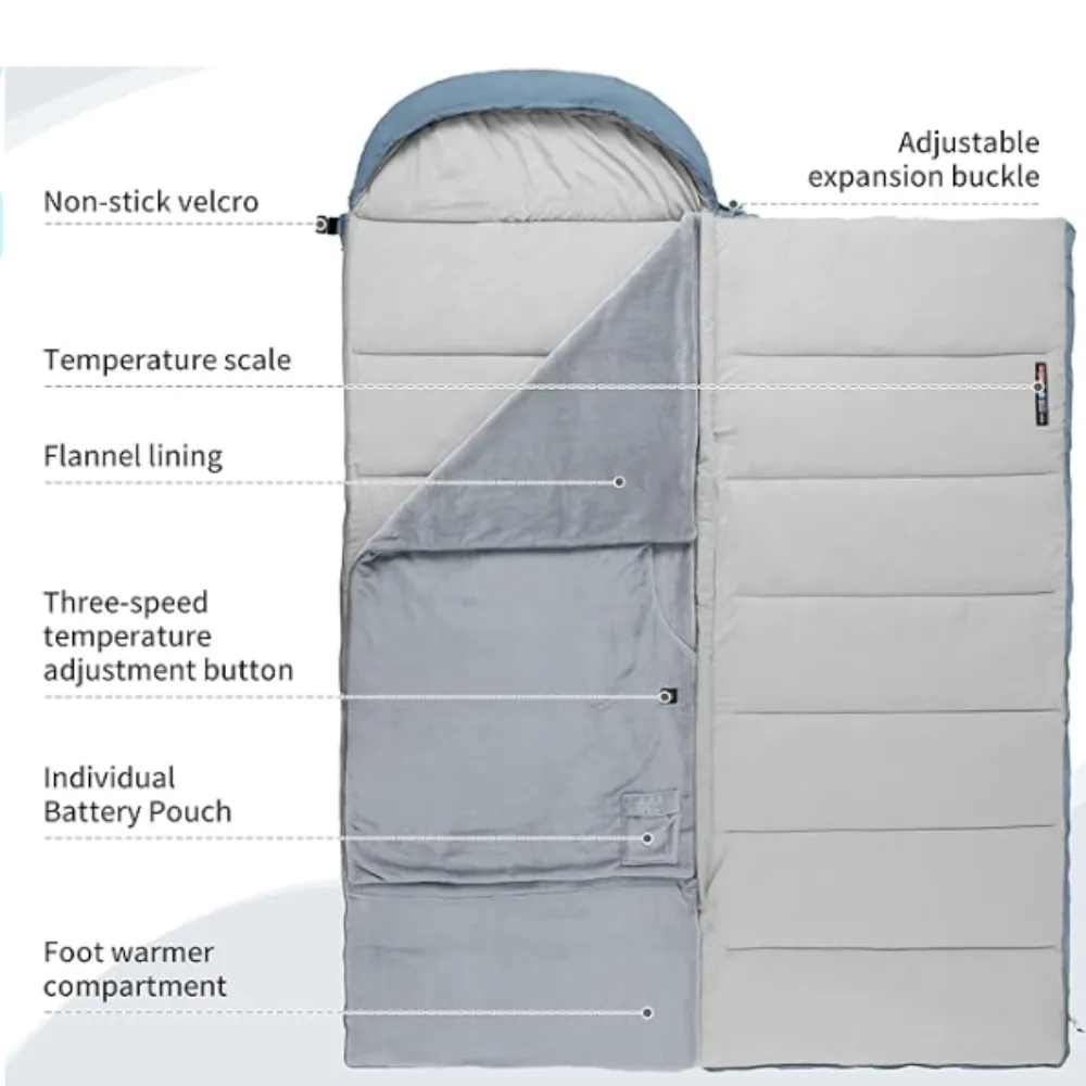 Naturehike BE400 USB Heated Winter Sleeping Bag Left